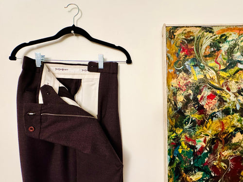 YSL Vintage Menswear Wool Pant / 33 x 34