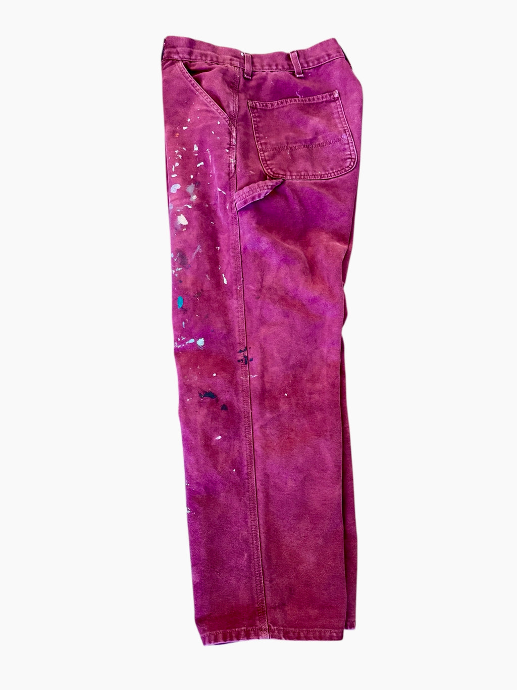 TRVLR Hand Dyed Burgundy Mural Painting Carhartt Work Pant  34 x30