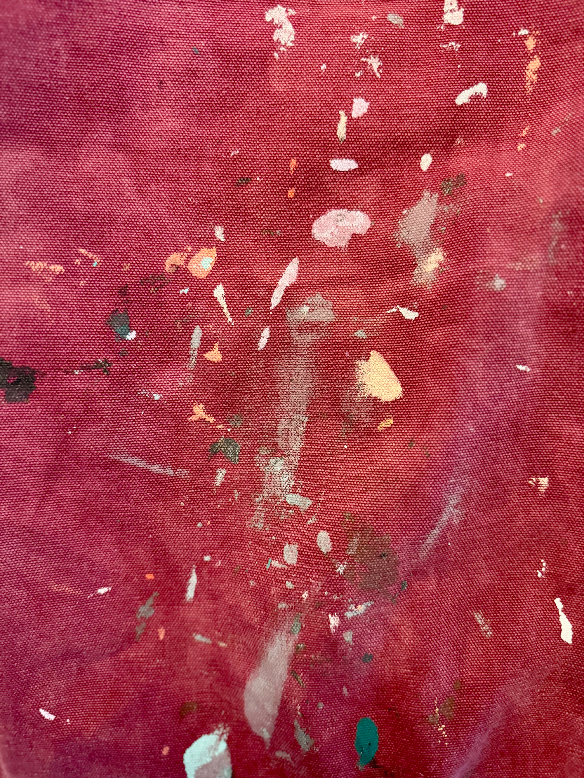 TRVLR Hand Dyed Burgundy Mural Painting Carhartt Work Pant  34 x30